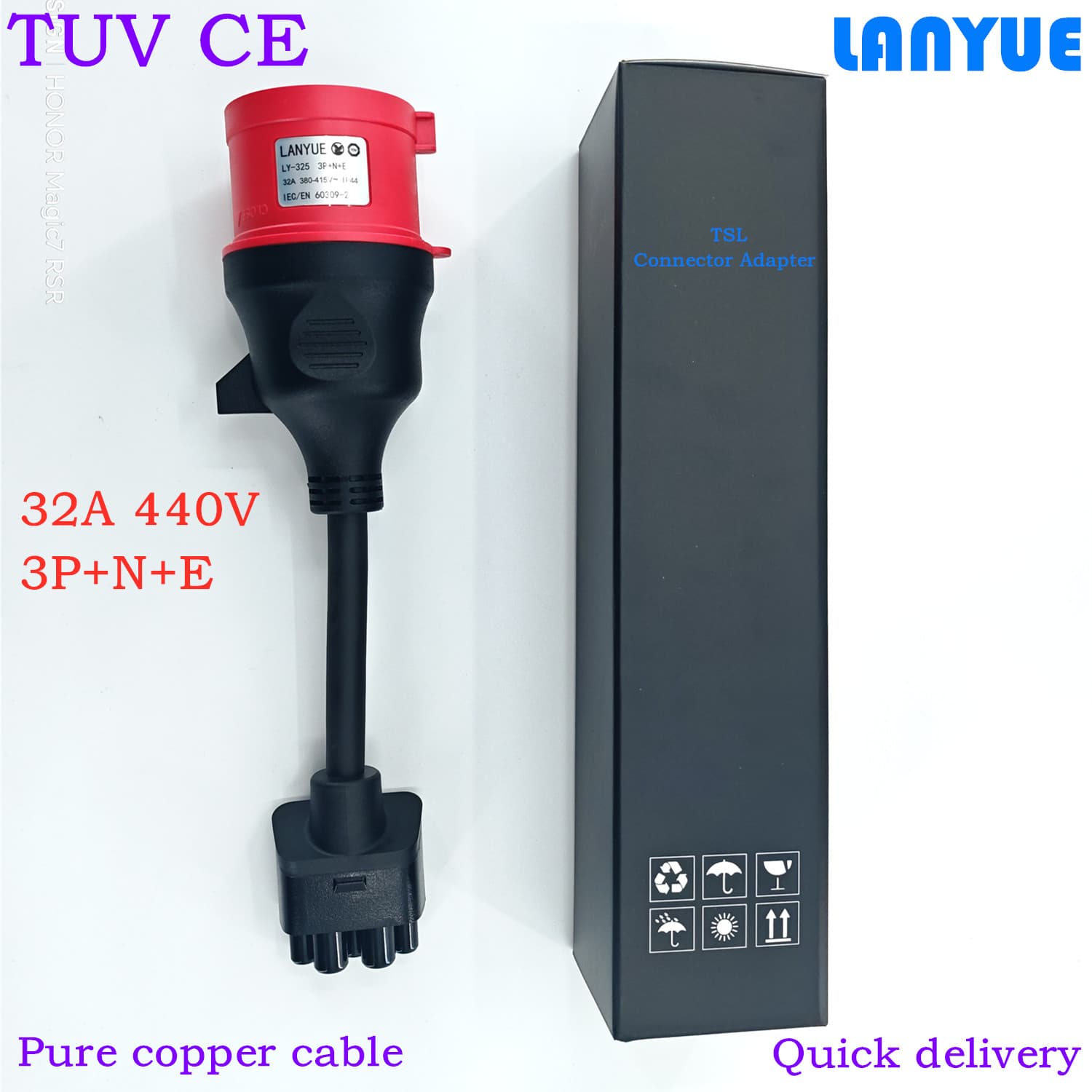 IEC 60309 Red 32A LANVOLT plug adapter